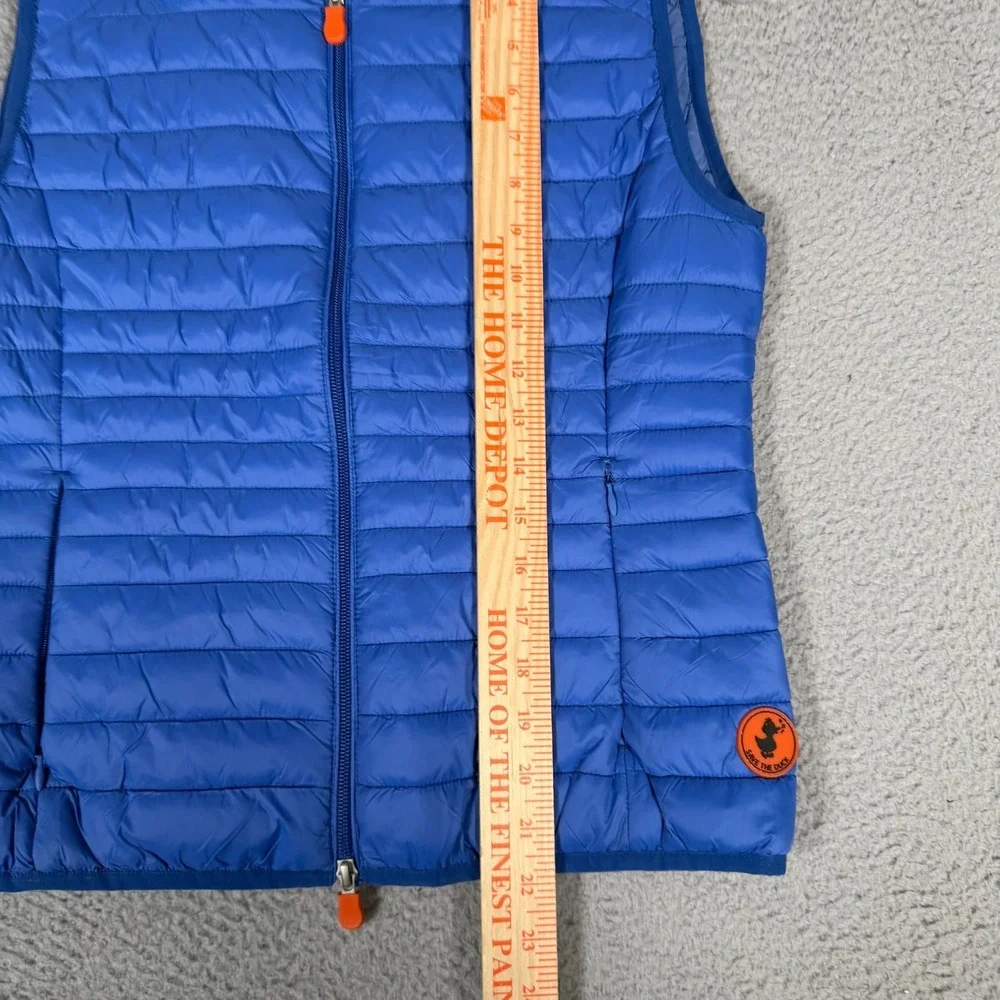Save the Duck Vest Womens 2 Blue Ultra Light Jacket Puffer Insulated Plumtech - Picture 3 of 7